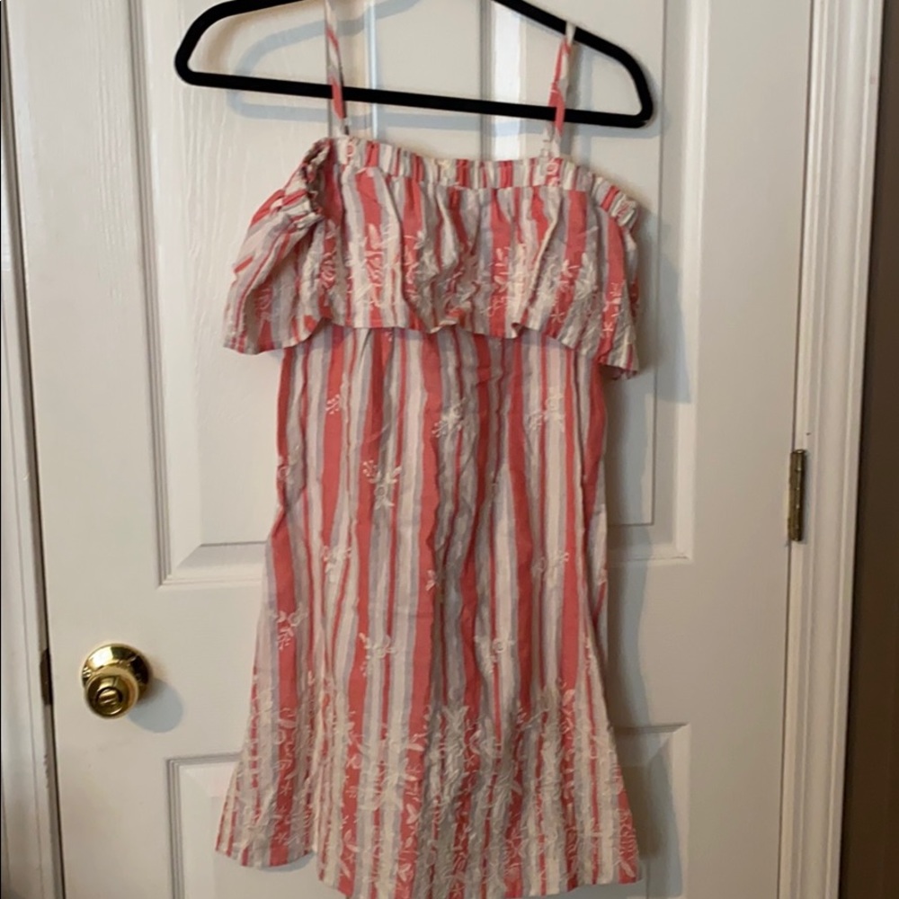 Cute sundress! Coral & cream stripes